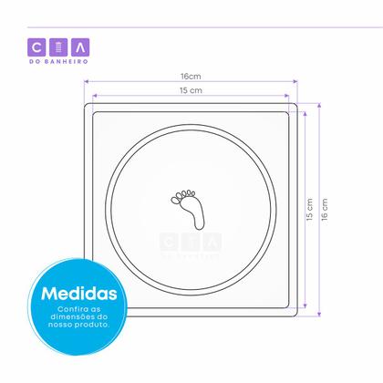 Imagem de Kit 2 Ralos Click Inteligente Inox 15x15 Cm Anti Inseto e Odor + 2 Porta Grelha