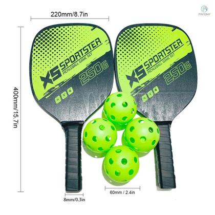 Imagem de Kit 2 Raquetes Pickleball Com 4 Bolas e Bolsa Portátil
