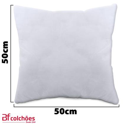 Imagem de Kit 2 Refil De Enchimento Para Almofada Fibras Siliconadas Macio Antialérgico 50x50cm - BF Colchões