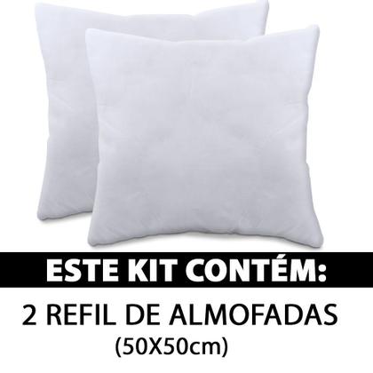 Imagem de Kit 2 Refil De Enchimento Para Almofada Fibras Siliconadas Macio Antialérgico 50x50cm - BF Colchões
