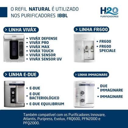 Imagem de Kit 2 Refil Filtro IBBL C+3 para Purificador de água Immaginare, FR600, E-due