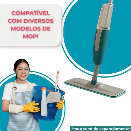 Imagem de Kit 2 Refil Mop Spray em Microfibra Pano Refil Rodo Mágico Universal para Limpeza Rápida e Eficiente de Pisos Tippi