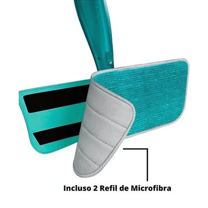 Imagem de Kit 2 Refil Mop Spray para Limpeza de Casa Giratório Reservatório Esfregão Mope Vassoura Para Piso Rodo Limpeza