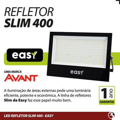 Imagem de Kit 2 Refletor Led 400W Holofote Bivolt Branco Frio 6000K Prova D' Água - Easy Avant