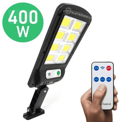 Imagem de Kit 2 Refletor Solar Em LED Potência 400W Sem Fio Com Sensor de Presença e Controle Remoto LKY0035