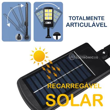 Imagem de Kit 2 Refletores Luminária Solar LED 200W Sem Fio Com Sensor de Presença e Controle Remoto LKY0033