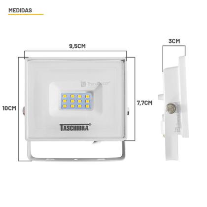 Imagem de Kit 2 Refletores Taschibra TR LED 30 Slim 30W Branco