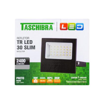 Imagem de Kit 2 Refletores Taschibra TR LED 30 Slim 30W Preto