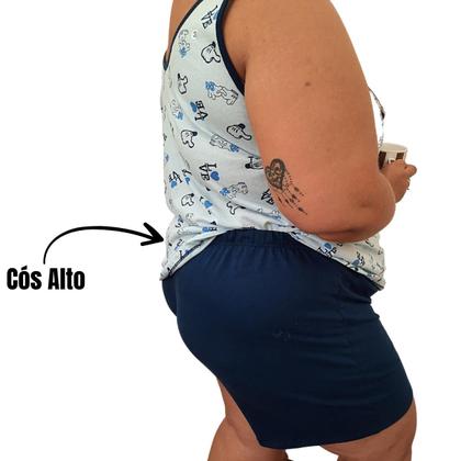 Imagem de Kit 2 Regata de Pijama Mega Plus Size 1 Liso 1 Estampado G6 ao G10