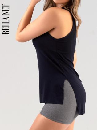 Imagem de Kit 2 Regatas Femininas Longas Tapa Bumbum Para Academia Pilates Boxe Fitness - Multicolorido - P