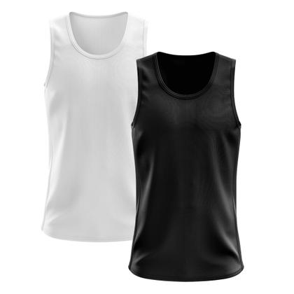 Imagem de Kit 2 Regatas Masculina Lisa Básica Dry Academia Treino Esporte Camisa Camiseta Blusa Esportiva Corrida Bike