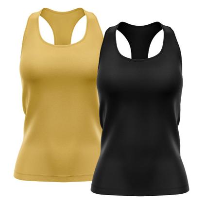 Imagem de Kit 2 Regatas Nadador Feminina Blusa Dry Academia Camiseta Camisa Treino