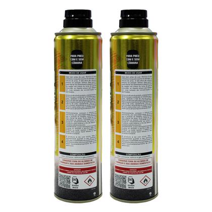 Imagem de Kit 2 Reparo Pneu Instantâneo Furo Veda Enche Carro Moto sos