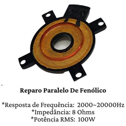 Imagem de Kit 2 Reparos Tweeter ST304 Fenólico 100w Rms Completo St 304 8 Ohms Reforçado Compatível Com Selenium Jbl