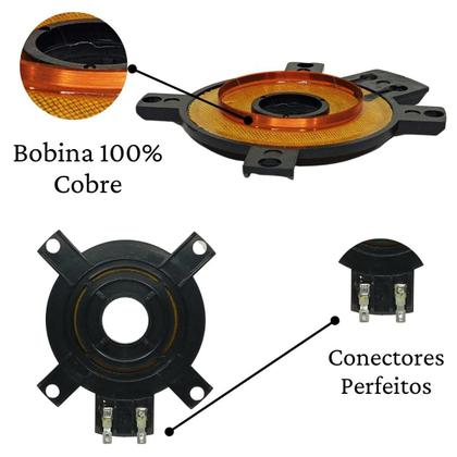 Imagem de Kit 2 Reparos Tweeter ST304 Fenólico 100w Rms Completo St 304 8 Ohms Reforçado Compatível Com Selenium Jbl