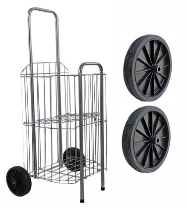 Imagem de Kit 2 Roda rodinha carrinho feira reforçada até 15 kg
