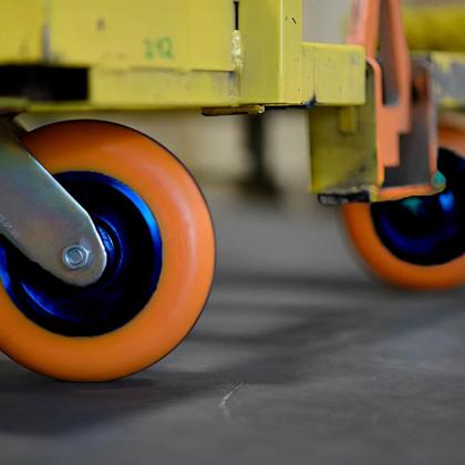 Imagem de Kit 2 Roda Rodízio Fixo Ajax 4" Carga Pesada 300 kg C/ Base