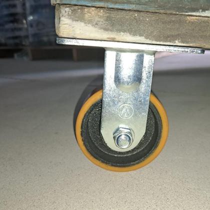 Imagem de Kit 2 Roda Rodízio Fixo Ajax 4" Carga Pesada 300 kg C/ Base