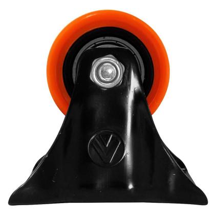 Imagem de Kit 2 Rodízio PVC Laranja 1.5/8" 41mm Fixo - A09110-F + 2 PVC Laranja 1.5/8" 41mm Giratório com Freio - A09110-GF - Ajax