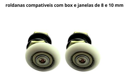 Imagem de Kit 2 Roldana Regulagem Rodinha E Guia Box Blindex Exêntrica