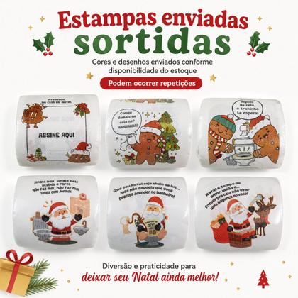 Imagem de Kit 2 Rolo Papel Higiênico Natalino Banheiro Divertido 20m