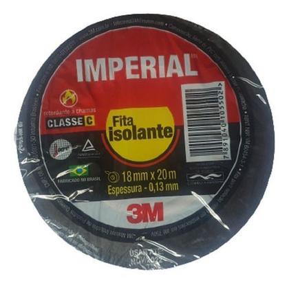 Imagem de Kit 2 Rolos Fita Isolante 3m Imperial 18mm X 5m Preta