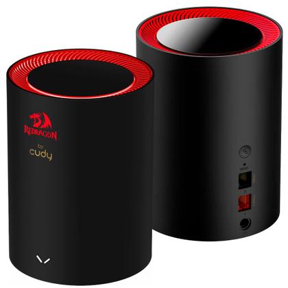 Imagem de Kit 2 roteadores mesh wifi6 redragon by cudy signal ax3000 m3000