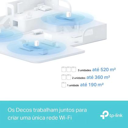 Imagem de Kit 2 Roteadores TP-Link Deco X10, Mesh Wi-Fi 6 AX1500, Cobertura até 360 m²