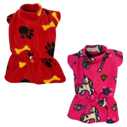 Imagem de Kit 2 Roupas De Inverno Para Cães E Gatos - Vestidos Soft P