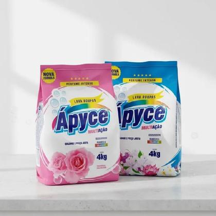 Imagem de Kit 2 Sabão Pó Lava Roupas 4 Kg Apyce Multiação, Encapsulada