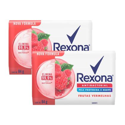 Imagem de Kit 2 Sabonete em Barra Rexona Antibacterial Frutas Vermelhas 84g