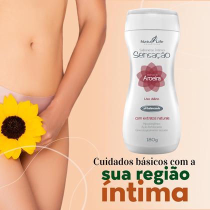 Imagem de Kit 2 Sabonete Íntimo Líquido Sensação Aroeira + 1 Desodorante Sedução Imagine (rosa) Higiene Intima