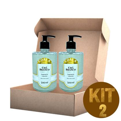 Imagem de Kit 2 Sabonete Líquido Cha Branco Coala Home 500ml Mãos e Corpo