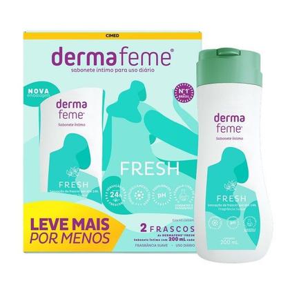 Imagem de Kit 2 Sabonete Líquido Dermafeme Fresh 200ml - Cimed