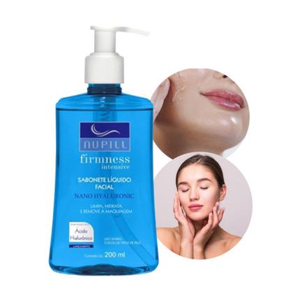 Imagem de Kit 2 Sabonetes Líquido Facial Nano Hyaluronic Removedor Maquiagem Nupill 200ml