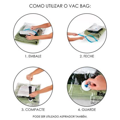 Imagem de Kit 2 Saco para Armazenagem a Vácuo Vac Bag Impermeável Para Closet  1,10 x 1,00 m Jumbo