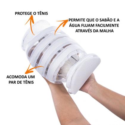 Imagem de Kit 2 Saco Protetor C/ Zíper Para Lavar Tênis Calçado Maquina