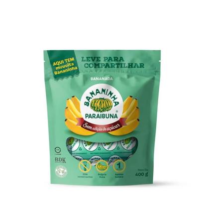 Imagem de Kit 2 Sacos Bananinha Paraibuna 400g Sem Açúcar  Doce de Banana Saudável e Natural