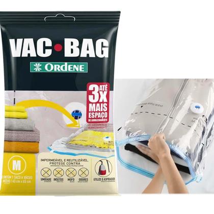 Kit 2 Sacos Vac Bag Ordene para Roupas Médio 45x65cm A Vácuo Imagem de Kit 2 Sacos Vac Bag Ordene para Roupas Médio 45x65cm A Vácuo