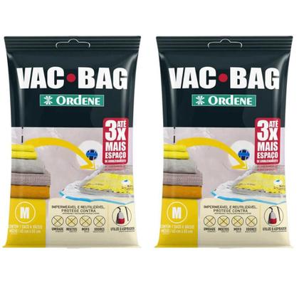 Kit 2 Sacos Vac Bag Ordene para Roupas Médio 45x65cm A Vácuo Imagem de Kit 2 Sacos Vac Bag Ordene para Roupas Médio 45x65cm A Vácuo