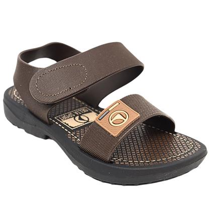 Imagem de Kit 2 Sandálias Delta Papete Infantil Masculino Antiderrapante Escola Menino Preto e Marrom 