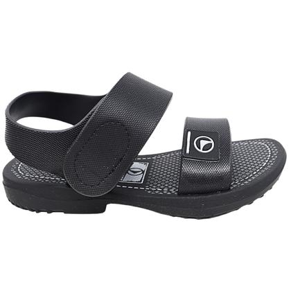 Imagem de Kit 2 Sandálias Delta Papete Infantil Masculino Antiderrapante Escola Menino Preto e Marrom 