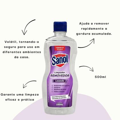 Imagem de Kit 2 Sanol Removedor Limpador Multiuso Contra Odores, Manchas, Urina, Gordura e Tintas Uso Geral