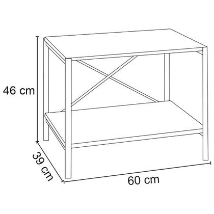 Imagem de Kit 2 Sapateiras Multiuso Hall de Entrada 60cm 2 Prateleiras Padova Demolição/Preto - Artefamol