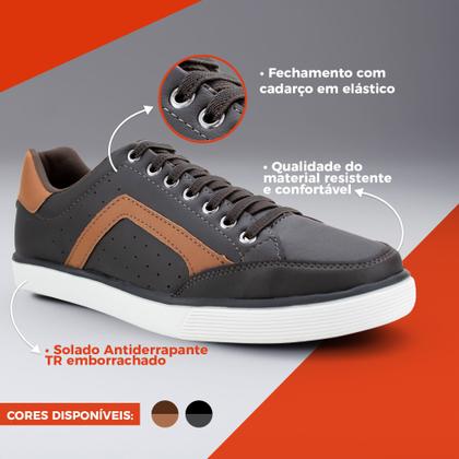 Imagem de Kit 2 Sapatenis Casual Masculinos Com Fechamento De Elástico