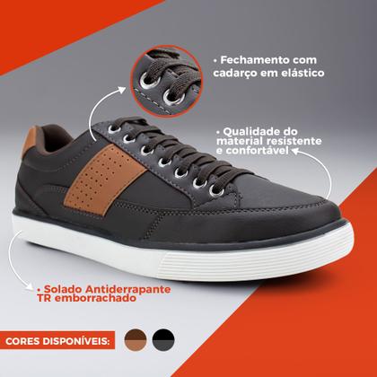 Imagem de Kit 2 Sapatenis Casual Urban Masculino Com Cadarço Elástico