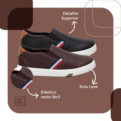 Imagem de Kit 2 Sapatênis Tênis Slip-On Infantil Calce Facil Bardone