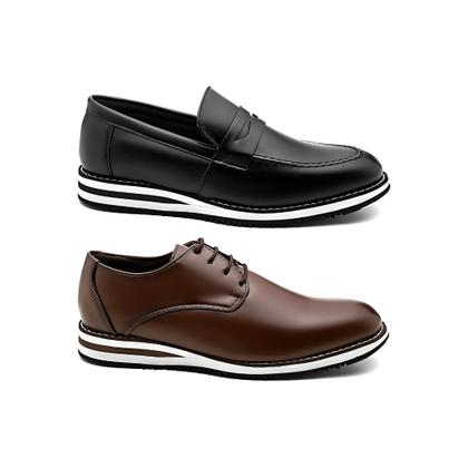 Imagem de Kit 2 Sapatos Masculinos Oxford e Loafer Elegante Casual