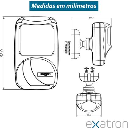 Imagem de Kit 2 Sensor Presença Parede Fotocelula Articulavel Frontal