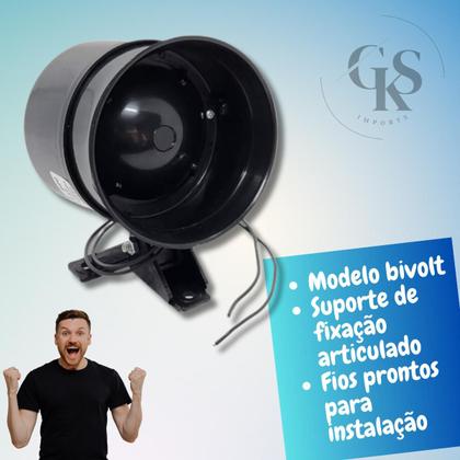 Imagem de Kit 2 Sensores De Presença Movimento + 1 Sirene Alarme Bivolt Segurança ResidencialCom Fotocelula 125dB Cobertura 360º - GKS